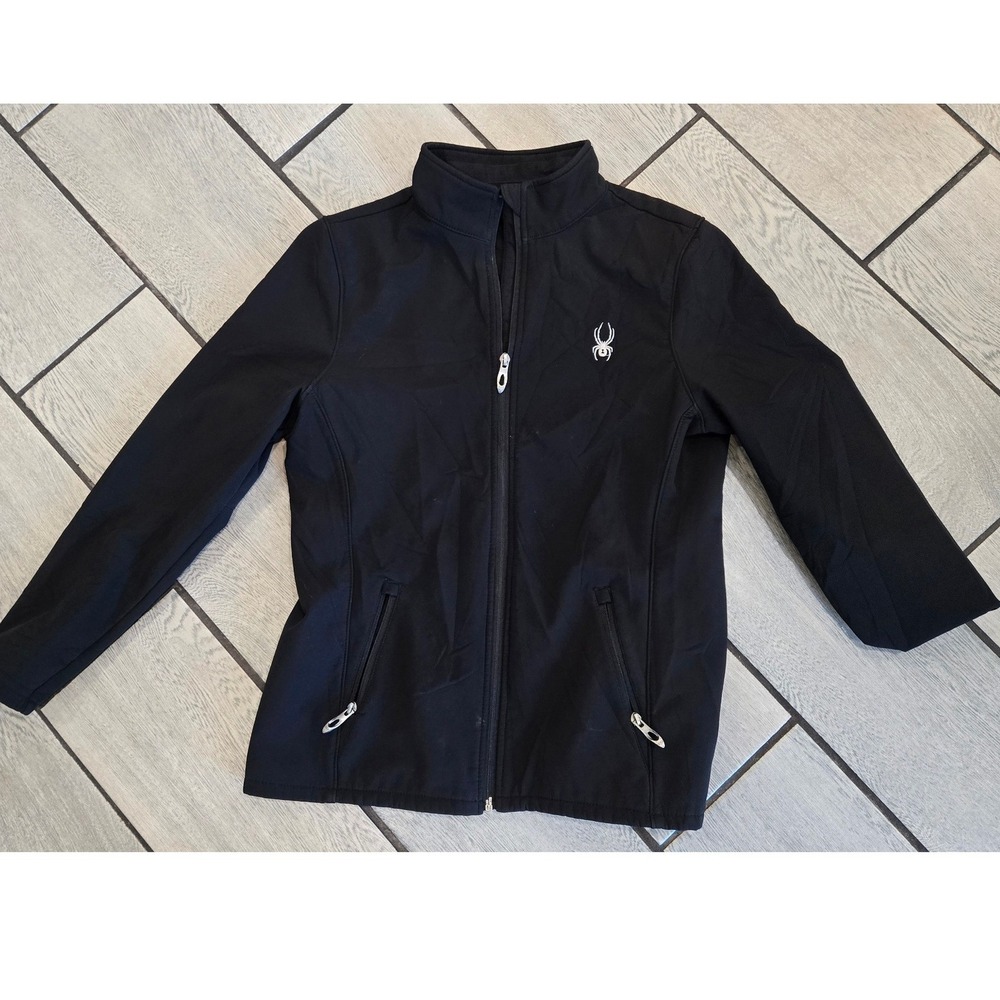 Spyder Womens Black Full Zip Softshell Fleece Lined Jacket Small